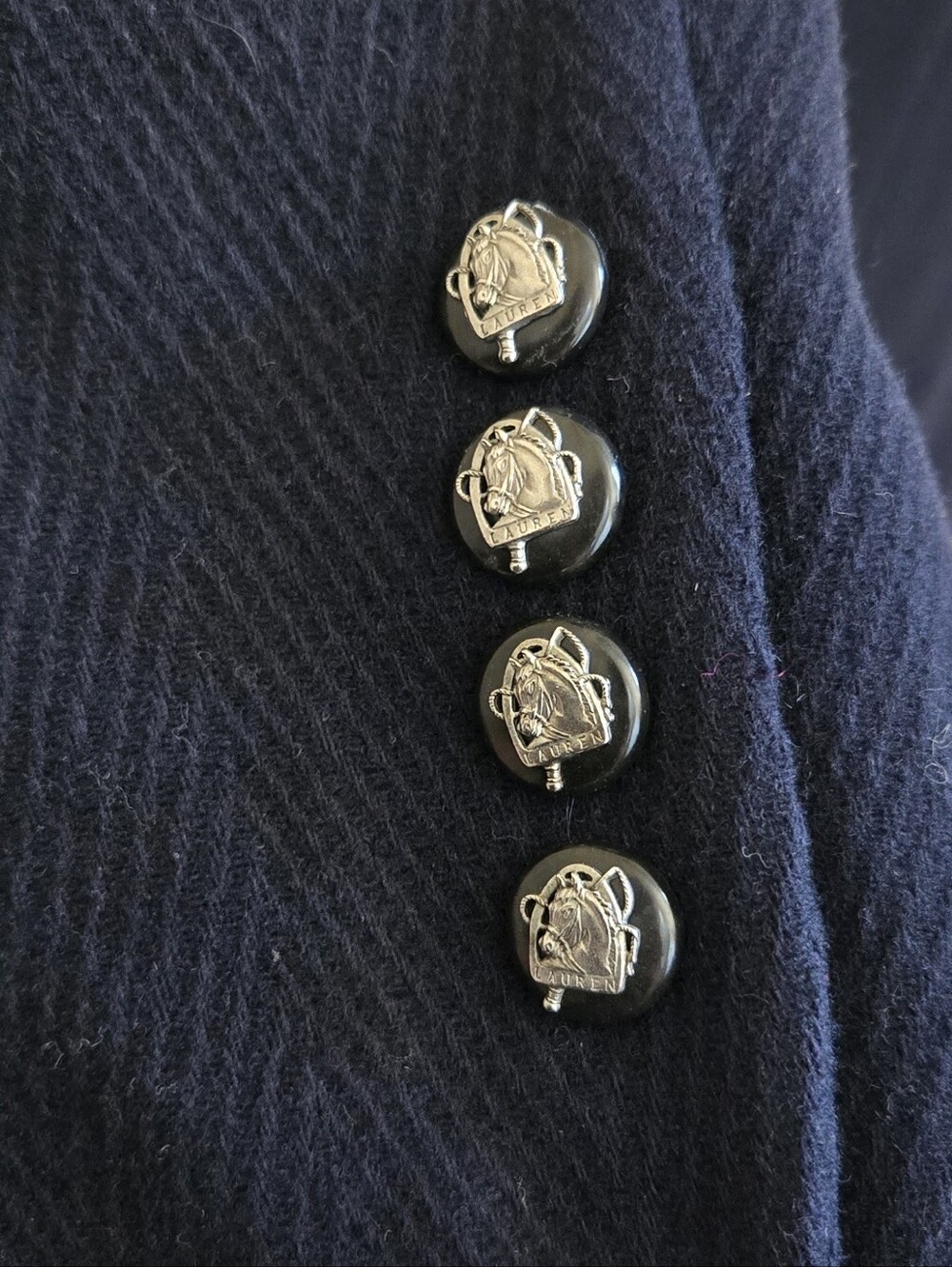 Lauren Ralph Lauren Cotton Polyamide Cashmere blend 3-button blazer 4 - Picture 5 of 8